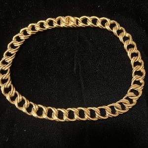 Authentic CHRISTIAN DIOR Gold Chain Link Necklace Collier